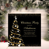 Elegant Black Sparkle-kerstboom Kaart