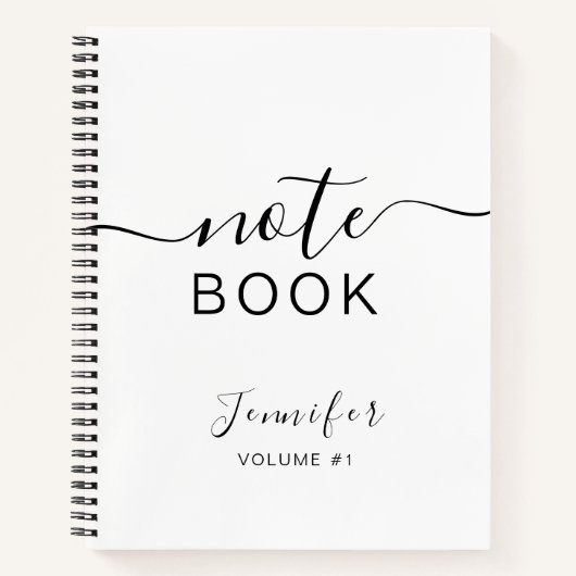 Elegant Black Specialized Journal Jouw naam Notitieboek (Voorkant)