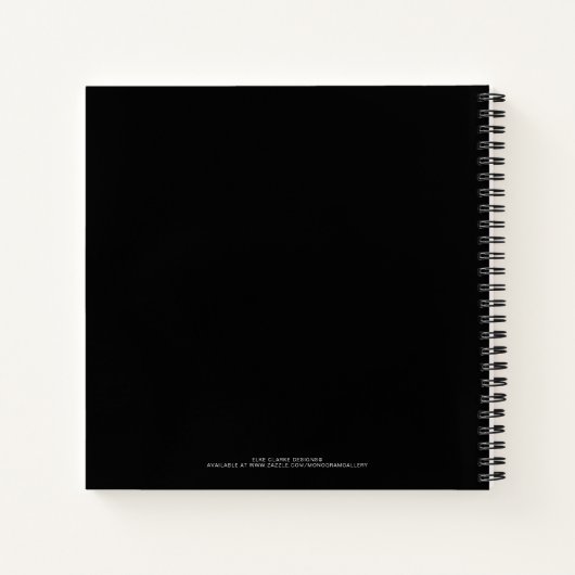 Elegant Black Specialized Sketchbook Jouw naam Notitieboek (Achterkant)
