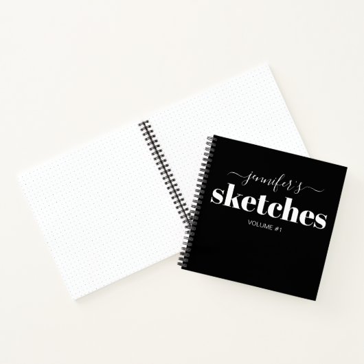 Elegant Black Specialized Sketchbook Jouw naam Notitieboek (Binnen)