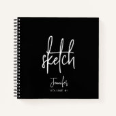 Elegant Black Specialized Sketchbook Jouw naam Notitieboek (Voorkant)