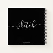 Elegant Black Specialized Sketchbook Jouw naam Notitieboek (Achterkant)