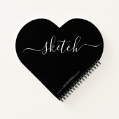 Elegant Black Specialized Sketchbook Jouw naam Notitieboek (Achterkant)