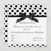 ELEGANT BLACK SPOT BACHELORETTE PARTY INVITATION KAART (Voorkant / Achterkant)