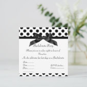 ELEGANT BLACK SPOT BACHELORETTE PARTY INVITATION KAART (Staand voorkant)