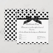 ELEGANT BLACK SPOT BACHELORETTE PARTY INVITATION KAART (Voorkant / Achterkant)
