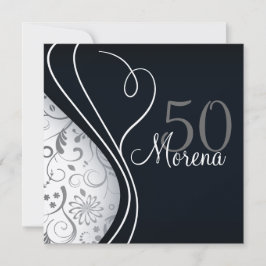 Elegant Black Square Invitation Kaart