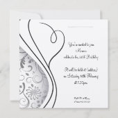 Elegant Black Square Invitation Kaart (Achterkant)