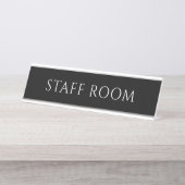 Elegant Black Staff Room Name Plate Bureau Naambordje (Voorkant)