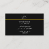 Elegant Black Standard, 3,5-inch x 2,0-inch Visite Visitekaartje (Achterkant)