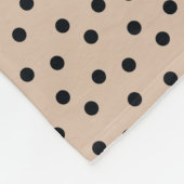 Elegant Black Stippen op beige Fleece Deken (Hoek)