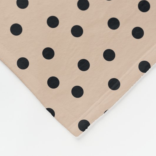 Elegant Black Stippen op beige Fleece Deken (Hoek)