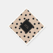 Elegant Black Stippen op beige Servetten (Hoek)