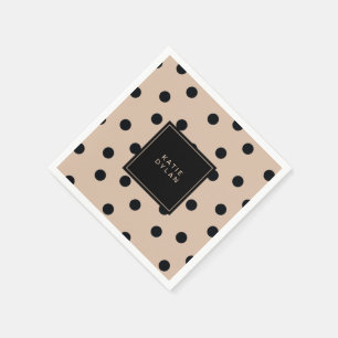 Elegant Black Stippen op beige Servetten