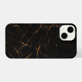 Elegant Black Stone Marble Pattern iPhone Hoesje (Achterkant horizontaal)