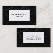 Elegant Black Stone minimalistisch White Professio Visitekaartje (Voorkant / Achterkant)