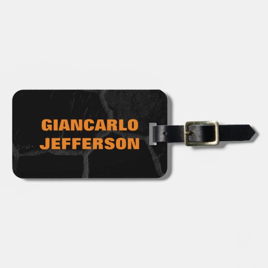 Elegant Black Stone minimalistische stijl Professi Bagagelabel (Voorkant horizontaal)