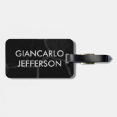 Elegant Black Stone minimalistische stijl Professi Bagagelabel (Achterkant horizontaal)