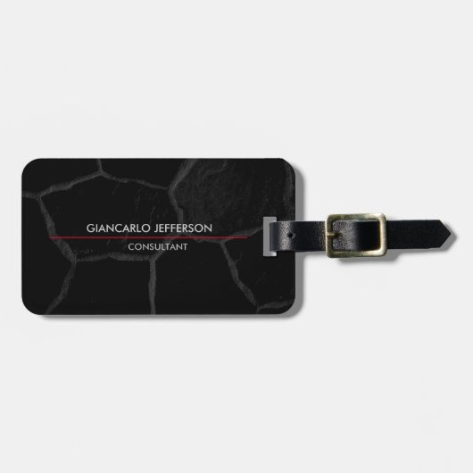 Elegant Black Stone minimalistische stijl Professi Bagagelabel (Voorkant horizontaal)