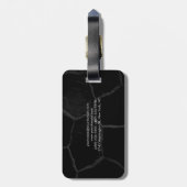 Elegant Black Stone minimalistische stijl Professi Bagagelabel (Achterkant verticaal)