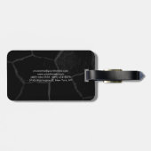 Elegant Black Stone minimalistische stijl Professi Bagagelabel (Achterkant horizontaal)