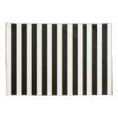 Elegant Black Striped Pearl Monogram Hoesje set Kussensloop (Achterkant-Rechts)