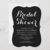 Elegant Black Stripes Bridal Shower Invitation Kaart (Voorkant)