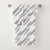 Elegant Black Stripes Pattern White Bad Handdoek (Insitu)