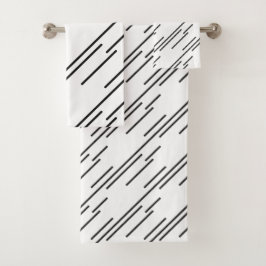 Elegant Black Stripes Pattern White Bad Handdoek
