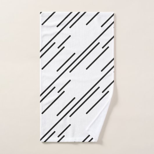 Elegant Black Stripes Pattern White Bad Handdoek (Handdoek)