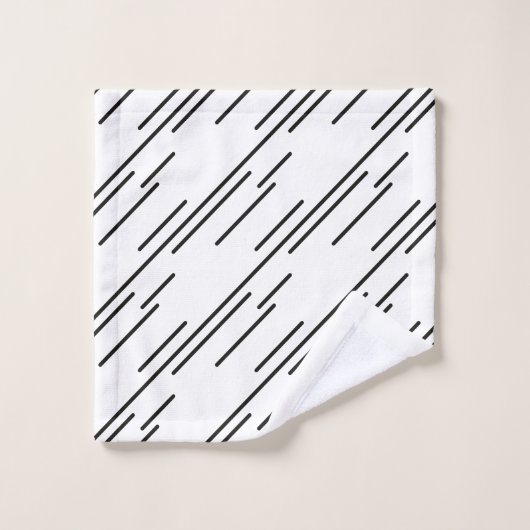 Elegant Black Stripes Pattern White Bad Handdoek (Wasdoekje)