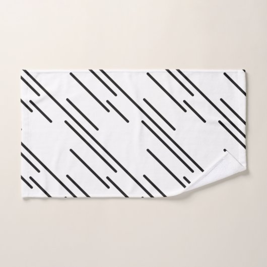 Elegant Black Stripes Pattern White Bad Handdoek (Handdoek)