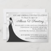Elegant Black Stropdas 50th Birthday Invitation Kaart (Achterkant)