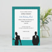 Elegant Black Stropdas Birthday Party Black Invita Kaart (Staand voorkant)