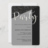 Elegant Black Stropdas | Uitnodiging van Glitter K (Voorkant)