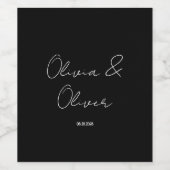 Elegant Black Stropdas Wedding Wijn Etiket (Enkel label)