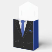 Elegant Black Suit & Blue Necktie - Jouw naam toev Bedankdoosjes (Geopend)