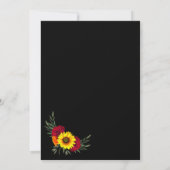 Elegant Black Sunflower Burgundy Roos Wedding Kaart (Achterkant)