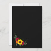 Elegant Black Sunflower Burgundy Roos Weduwnaar Sa Save The Date (Achterkant)