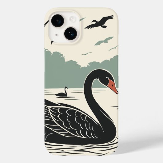 Elegant Black Swan Case-Mate iPhone Case (Achterkant)