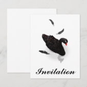 Elegant Black Swan Kaart (Voorkant / Achterkant)