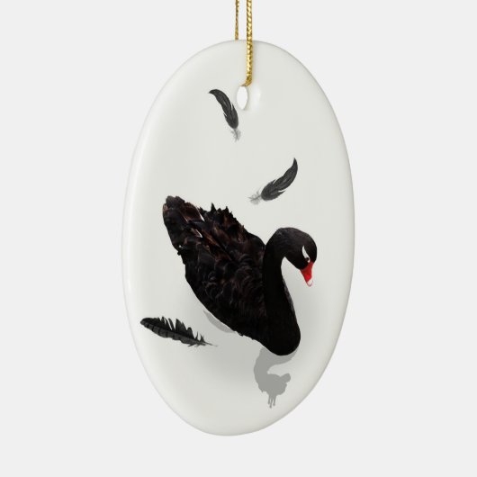 Elegant Black Swan Keramisch Ornament (Rechts)