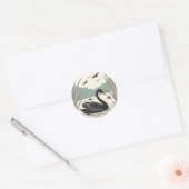 Elegant Black Swan Ronde Sticker (Envelop)