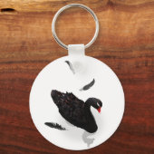 Elegant Black Swan Sleutelhanger (Voorkant)