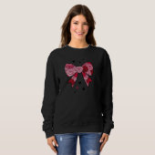 Elegant Black Sweatshirt with Red Bow Print (Voorkant volledig)