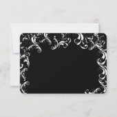 Elegant Black Swirl Chandelier Wedding Response Kaart (Voorkant)