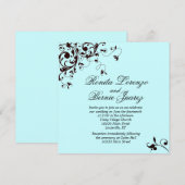 Elegant Black Swirl - zeevaartgroen Kaart (Voorkant / Achterkant)