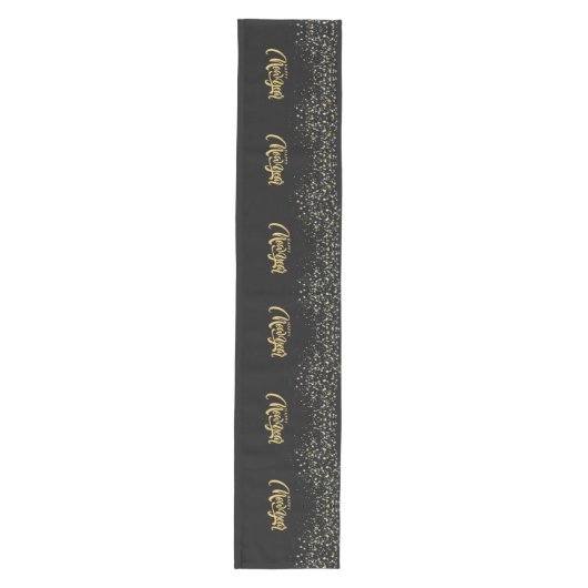 Elegant Black Table Runner Medium Tafelloper (Voorkant)