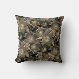 Elegant Black & Tan Floral Pattern Kussen