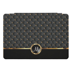 Elegant Black Texture and Gold Pattern - Monogram iPad Pro Hoesje